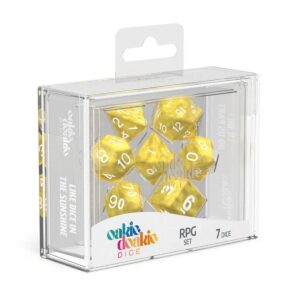 Dice RPG 7 Piece Set - Oakie Doakie Marble Yellow