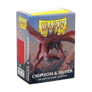 Dragon Shield Sleeves - Matte Dual Crimson & Silver