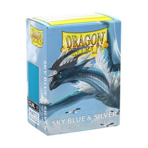 Dragon Shield Sleeves - Matte Dual Sky Blue & Silver