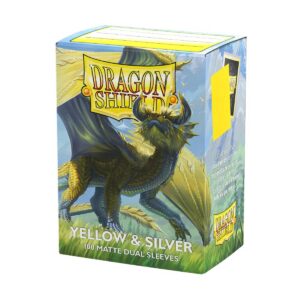 Dragon Shield Sleeves - Matte Dual Yellow & Silver
