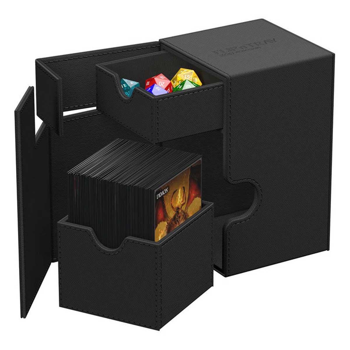 Ultimate Guard Flip'n'Tray Deck Case 100+ Standard Size XenoSkin - Monocolour Black